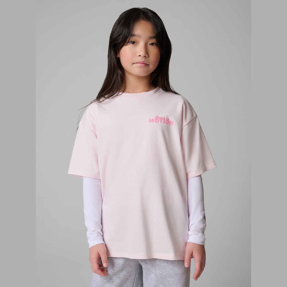 T-shirt loose s potlačou dievčenský - ružový · záber 5