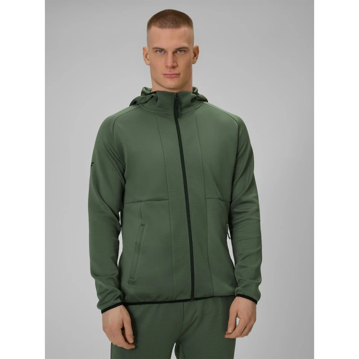 Pánska bežecká mikina 4F SWEATSHIRT FNK M627-43S-KHAKI · záber 2