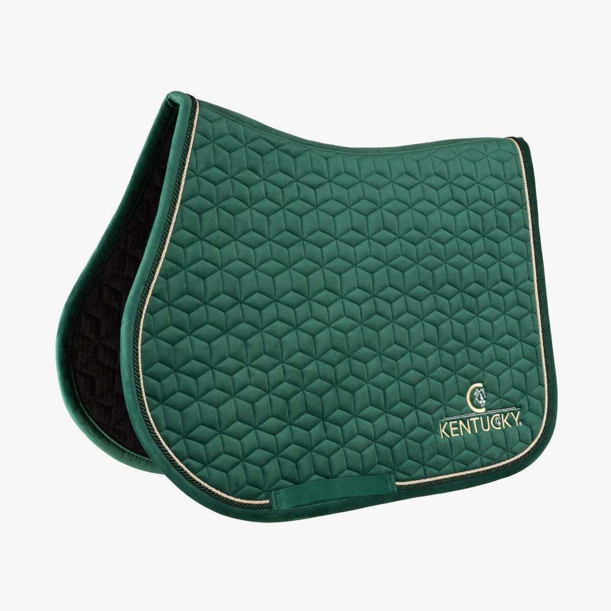 KENTUCKY HORSEWEAR KENTUCKY HORSEWEAR Velvet jazdecká plstenka po sedlo zelená FS · záber 1