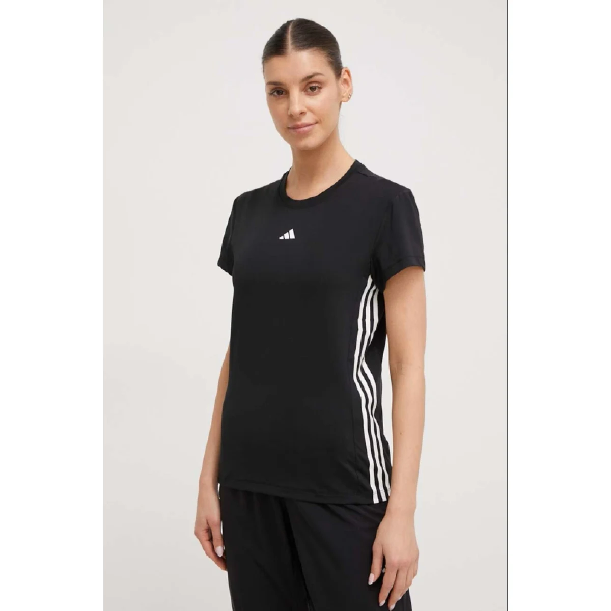 Dámske tréningové tričko s krátkym rukávom ADIDAS HYGLM T BLACK WHITE · záber 3