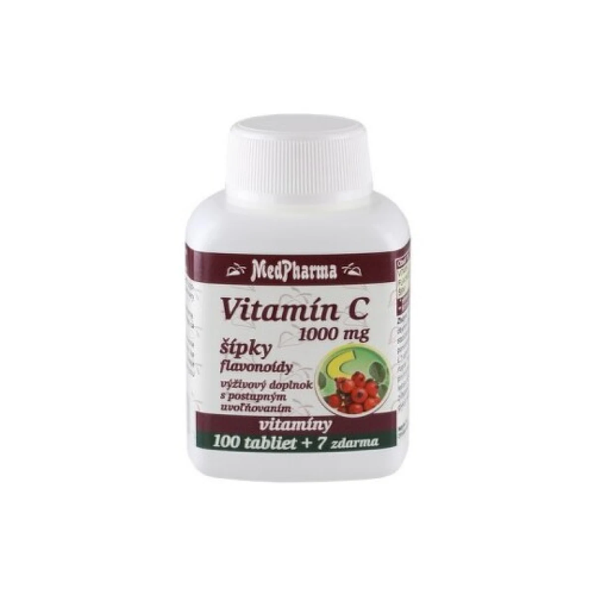 MEDPHARMA Vitamín C 1000 mg so šípkami 100 + 7 tabliet ZADARMO · záber 1