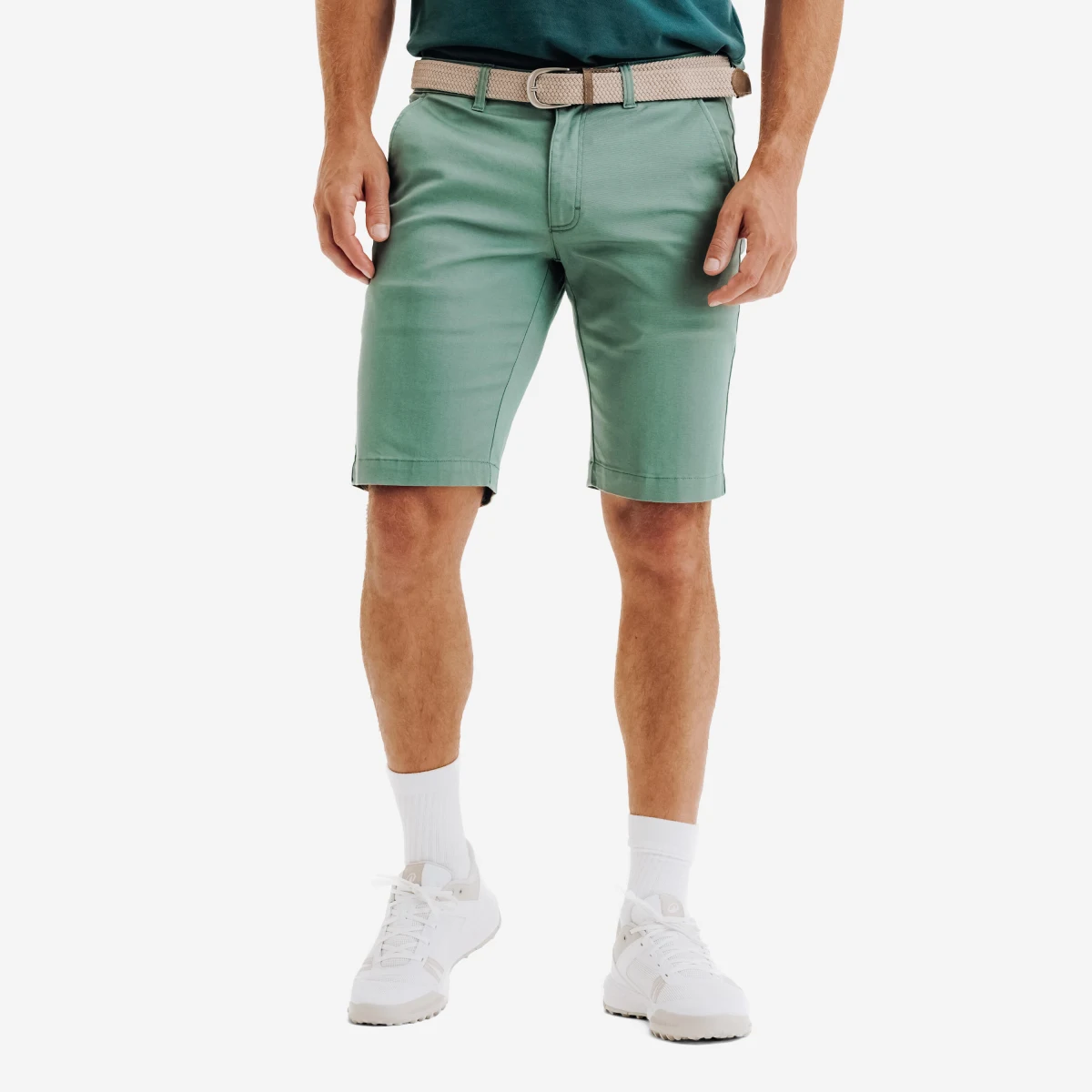 INESIS Pánske golfové chino šortky MW500 zelené L · záber 1