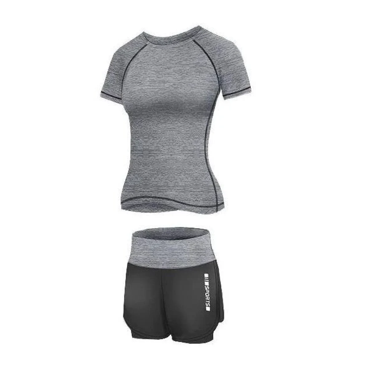 Merco Runner Short 2W fitness set šedá - Velikost: S | Barva: Sivá · záber 1