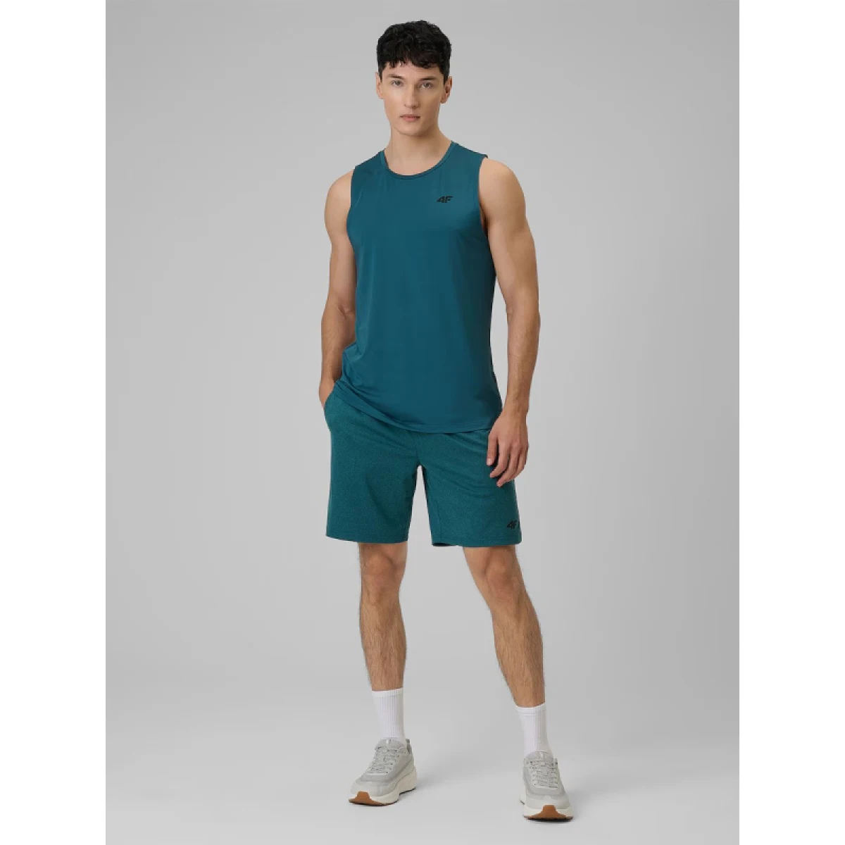 Pánské tréninkové kraťasy 4F SHORTS FNK M1277-41M-GREEN MELANGE · záber 4
