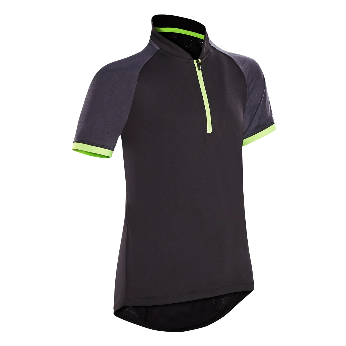 BTWIN Detský cyklistický dres 500 s krátkym rukávom čierno-žltý 8-9 r (131-140 cm) · záber 2