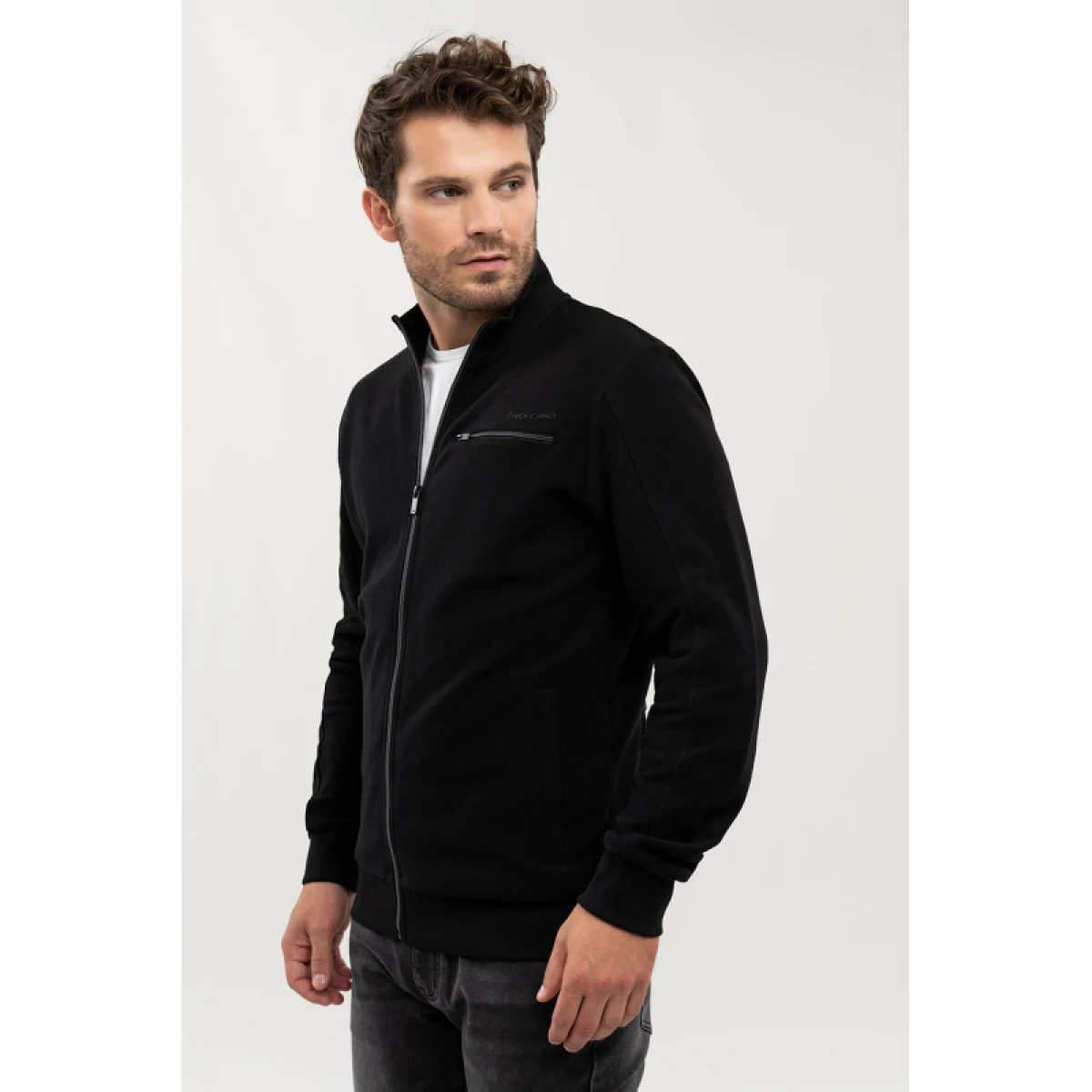 Pánská mikina se zipem VOLCANO ARSEN-700-BLACK · záber 2