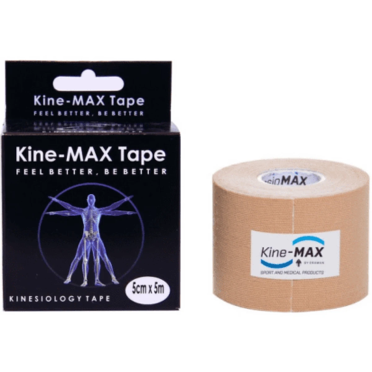 KINE-MAX Classic kinesiology tape bežová 5 cm x 5 m 1 kus · záber 1