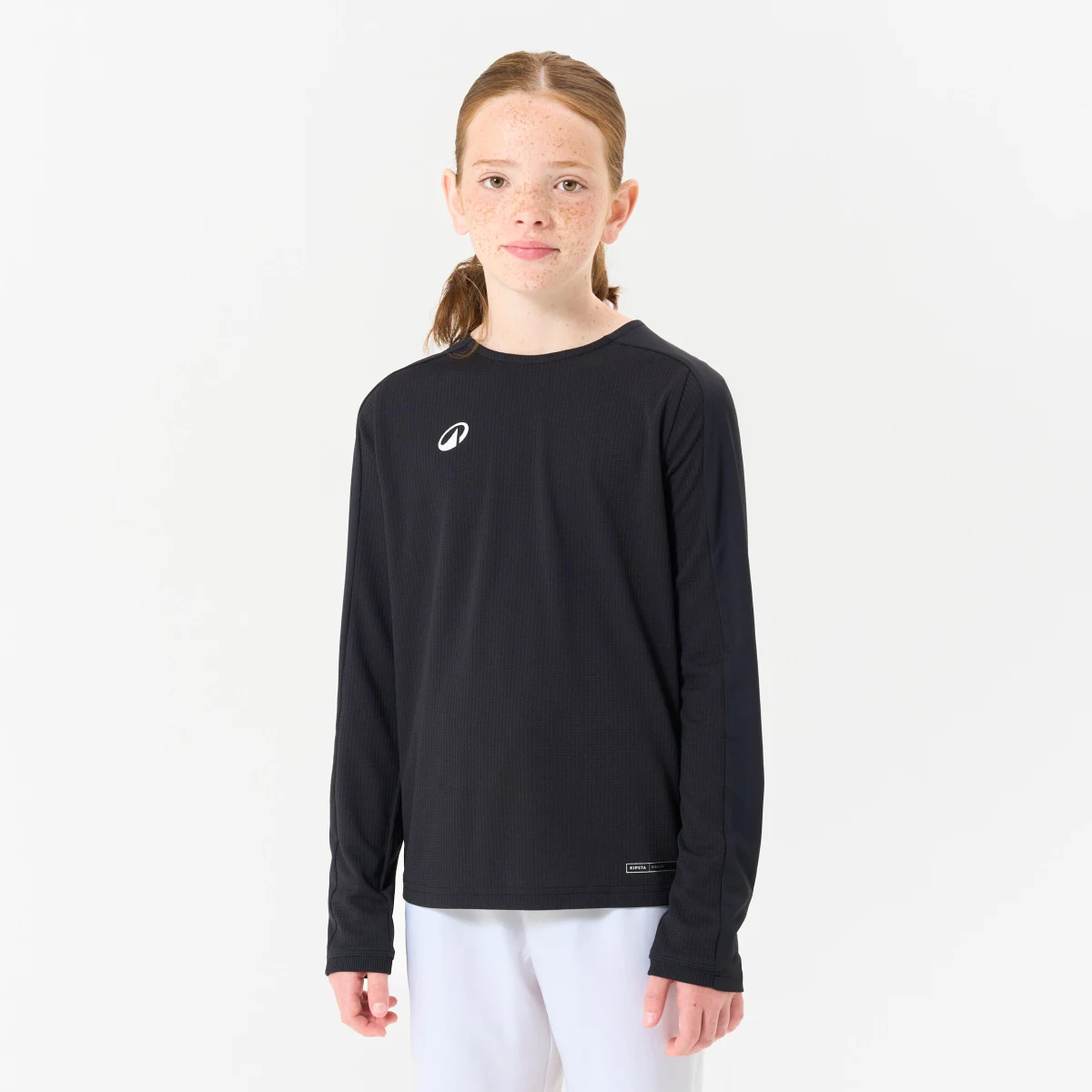 KIPSTA Detský futbalový dres s dlhým rukávom Viralto Club čierny 7-8 r (123-130 cm) · záber 1
