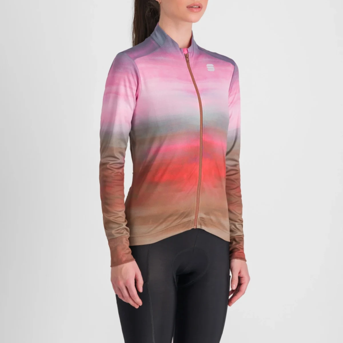 Dámský cyklistický dres s dlouhým rukávem SPORTFUL Flow supergiara w thermal jersey, cayenna red pink · záber 4
