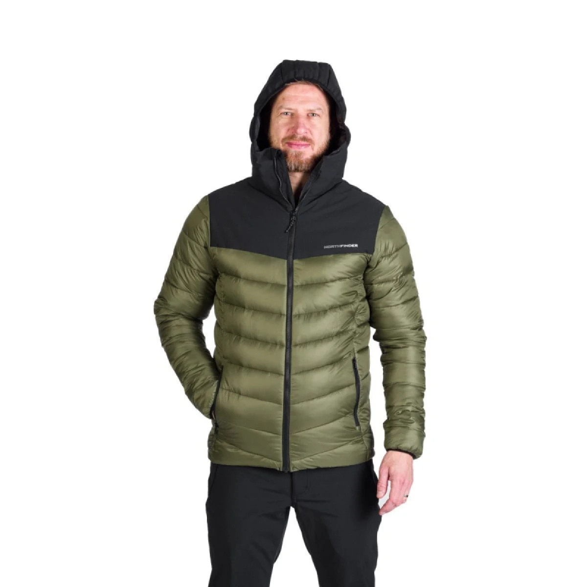 Pánská turistická bunda NORTHFINDER FEDERICO-550blackdarkgreen · záber 3