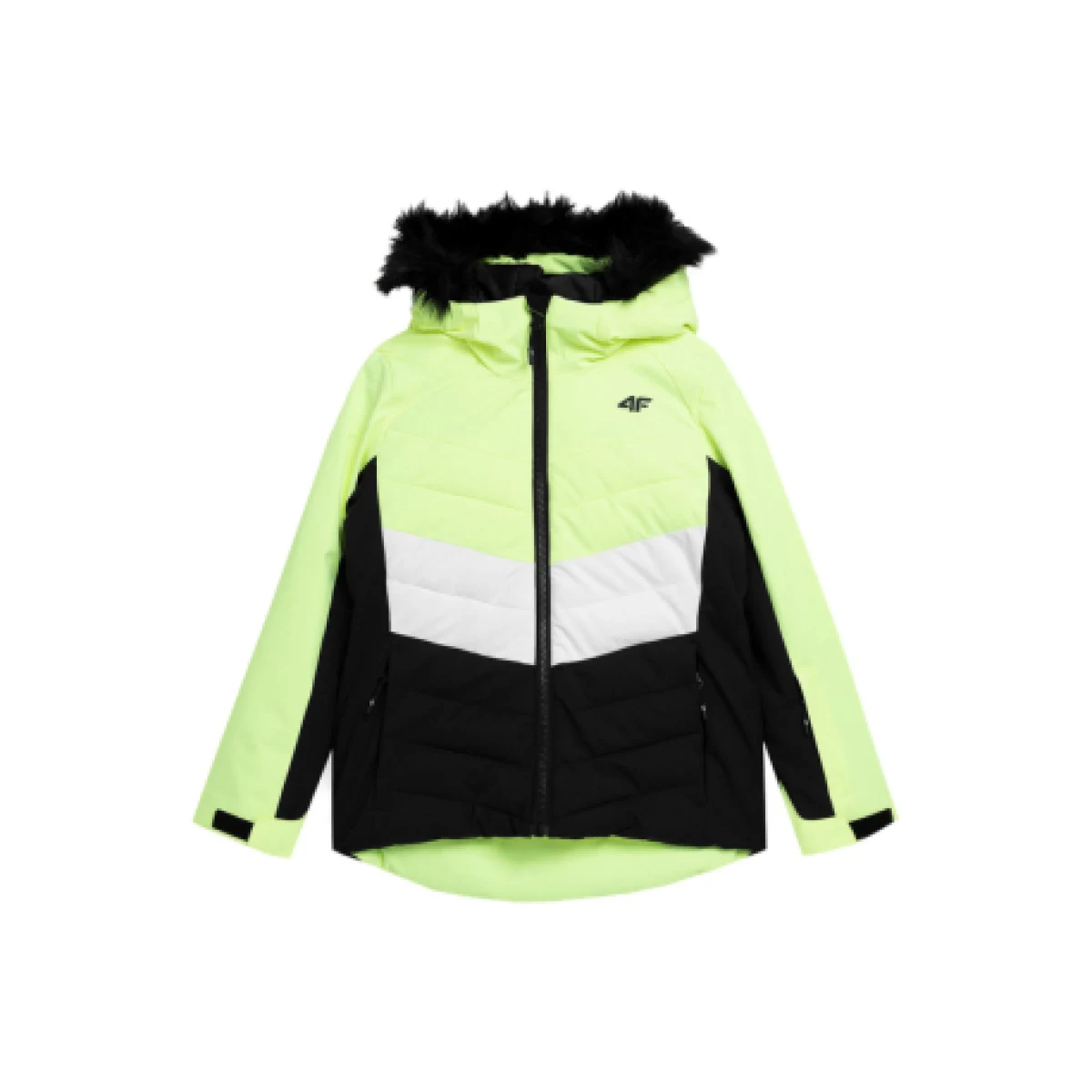 Dívčí lyžařská bunda 4F JUNIOR TECHNICAL JACKET-JAW23TTJAF296-72N-LEMON NEON · záber 1