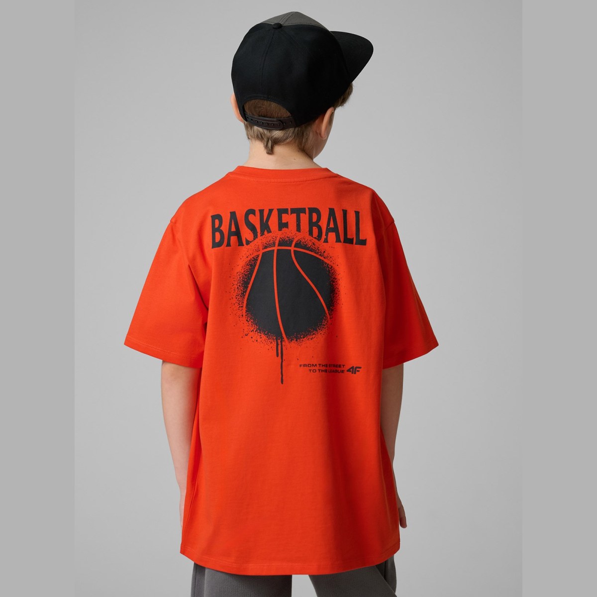 T-shirt loose s potlačou chlapčenský - oranžový · záber 5