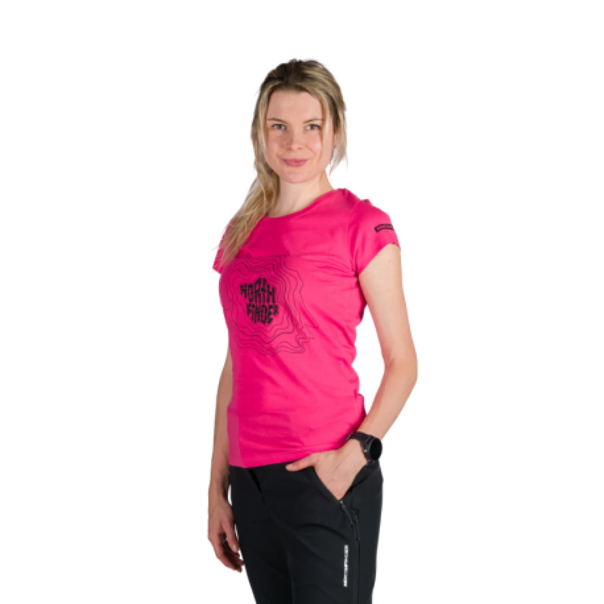 Dámské turistické tričko s krátkým rukávem NORTHFINDER MANDI-355pink · záber 1