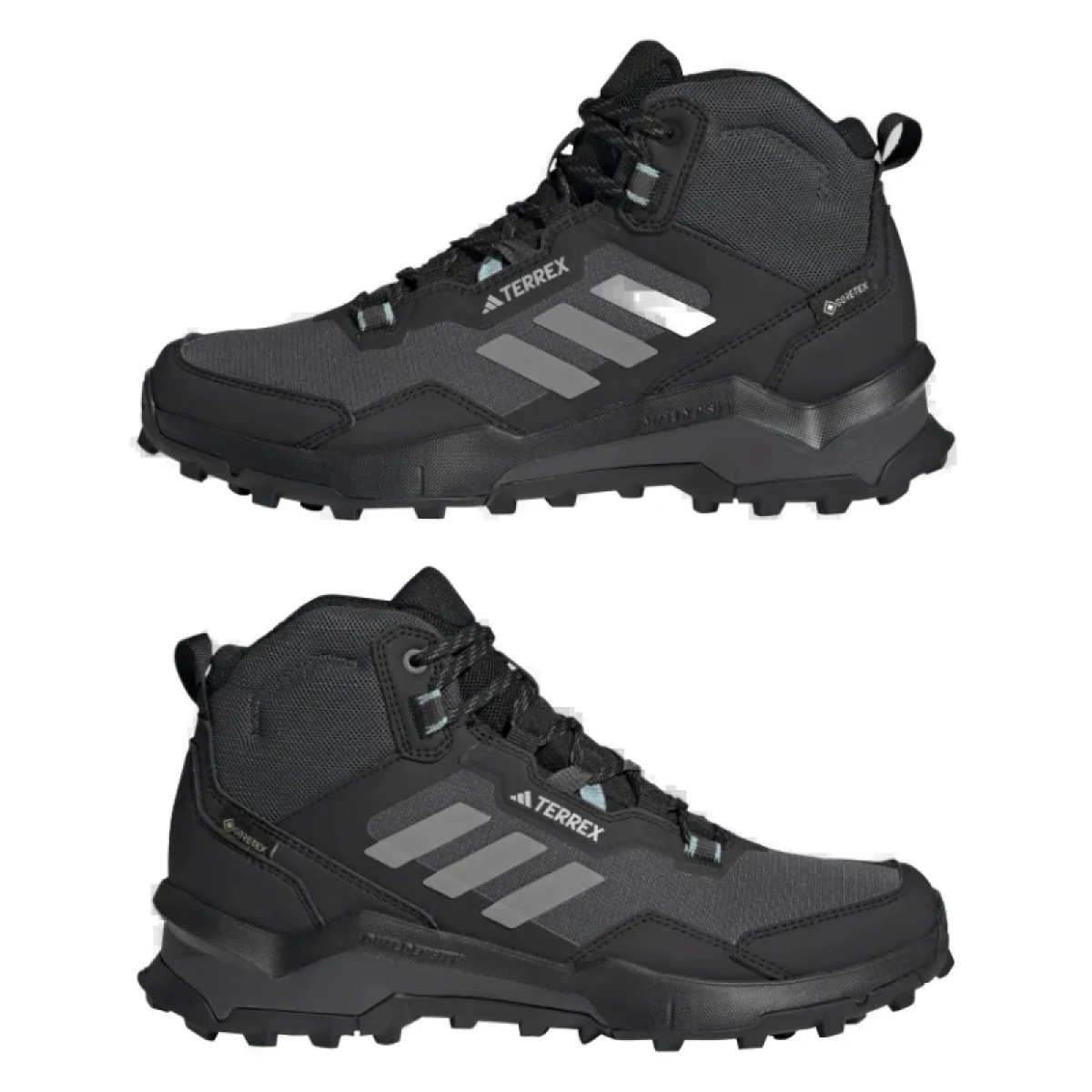 Kotníková turistická obuv ADIDAS Terrex AX4 Mid GTX core black grey three mint ton · záber 5