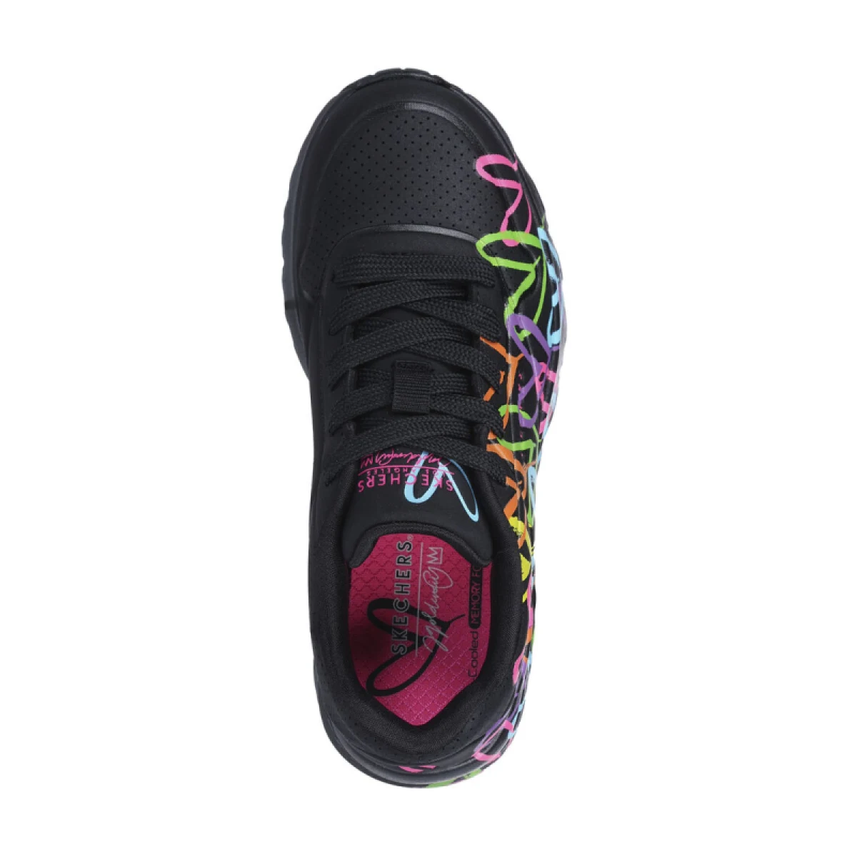 Dívčí rekreační obuv SKECHERS Uno Lite X JGoldCrown Lace Up K black multi · záber 4