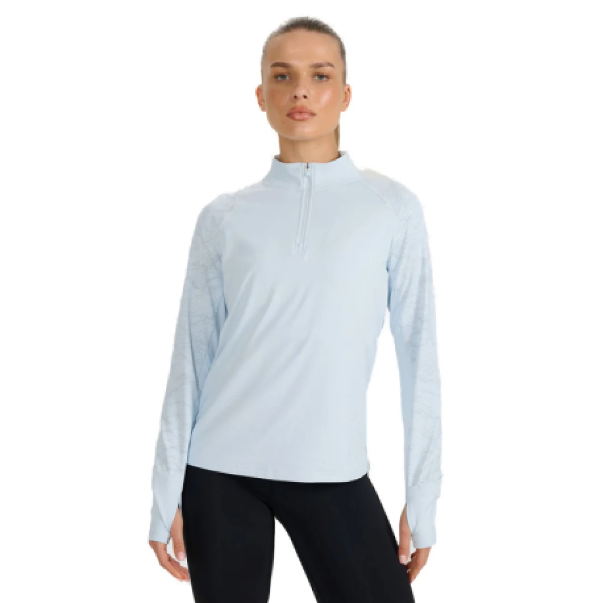 Dámská zateplená běžecká mikina s 1 2 zipem 4F SWEATSHIRT FNK F578-WAW25TFSWF578-34S-LIGHT BLUE · záber 1
