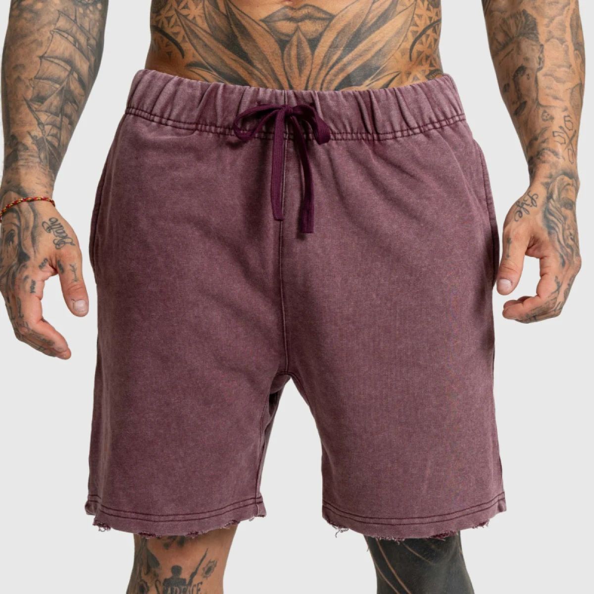 Férfi rövidnadrág Iron Aesthetics X Washed, burgundy · záber 2