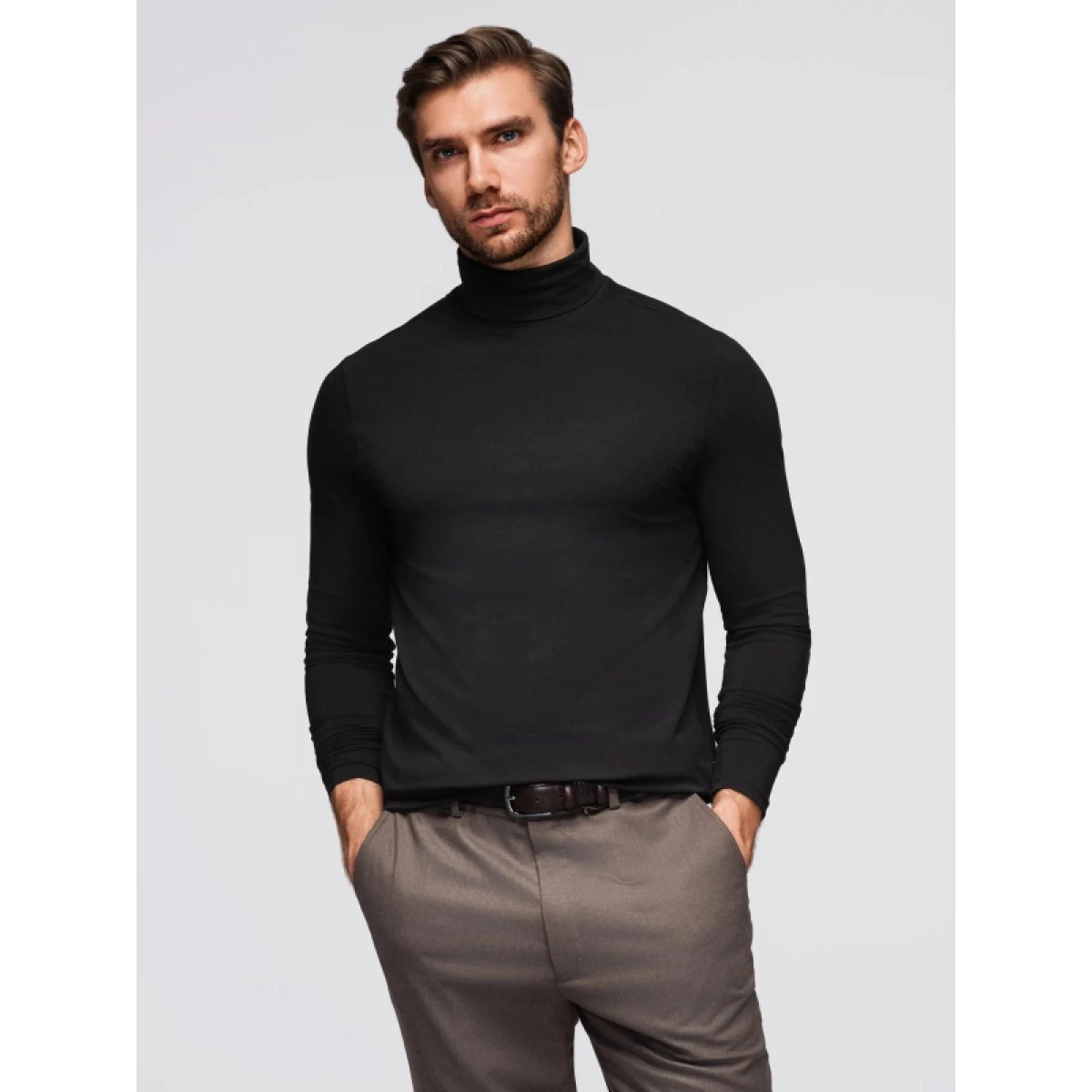 Pánske tričko s dlhým rukávom OMBRE Longsleeve OM-LSCL-0130 V-1 black · záber 2