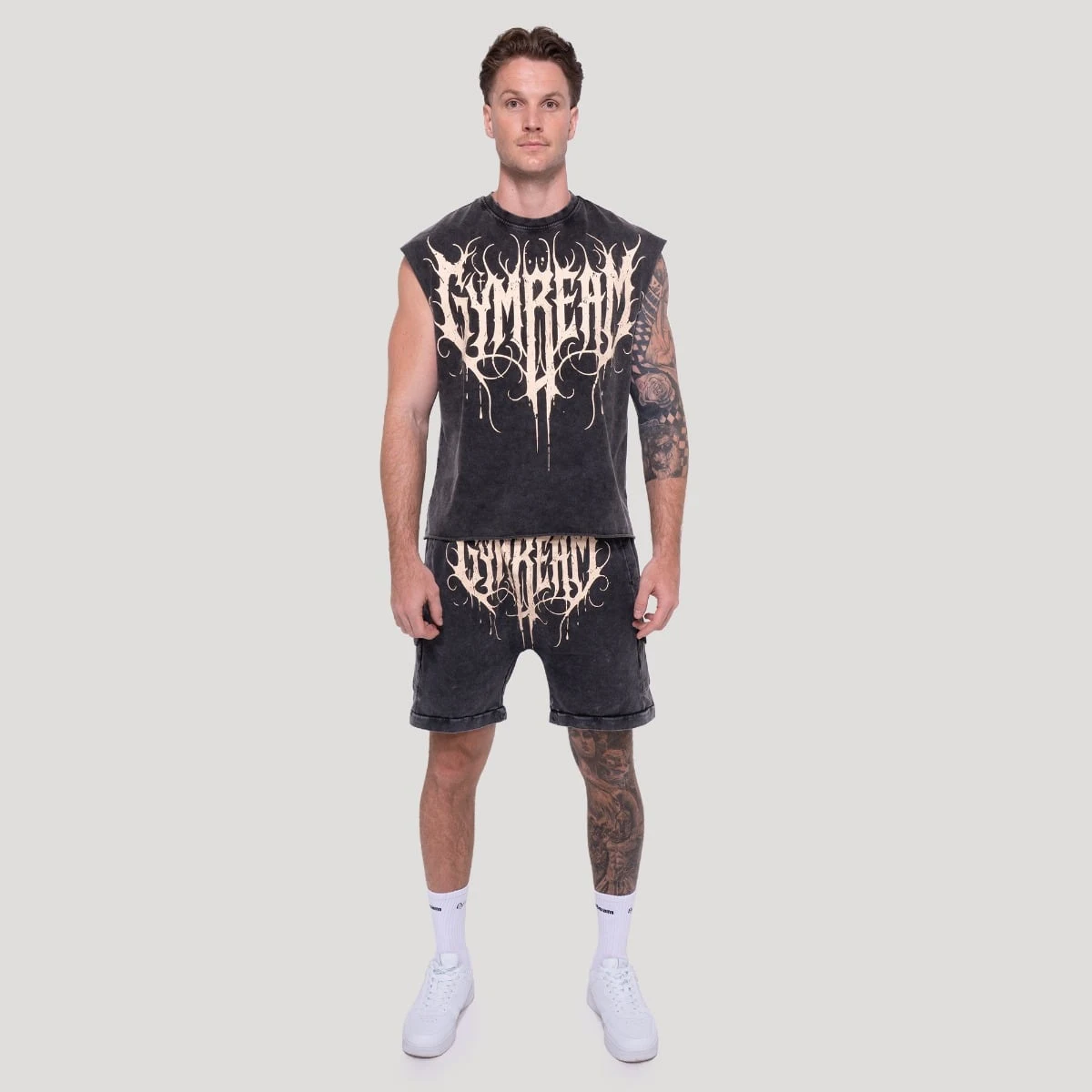 GymBeam Šortky Abyss Charcoal - Velikost: XXL | Barva: Čierna | Hmotnost: 0,55 kg | Balení: 33 · záber 5