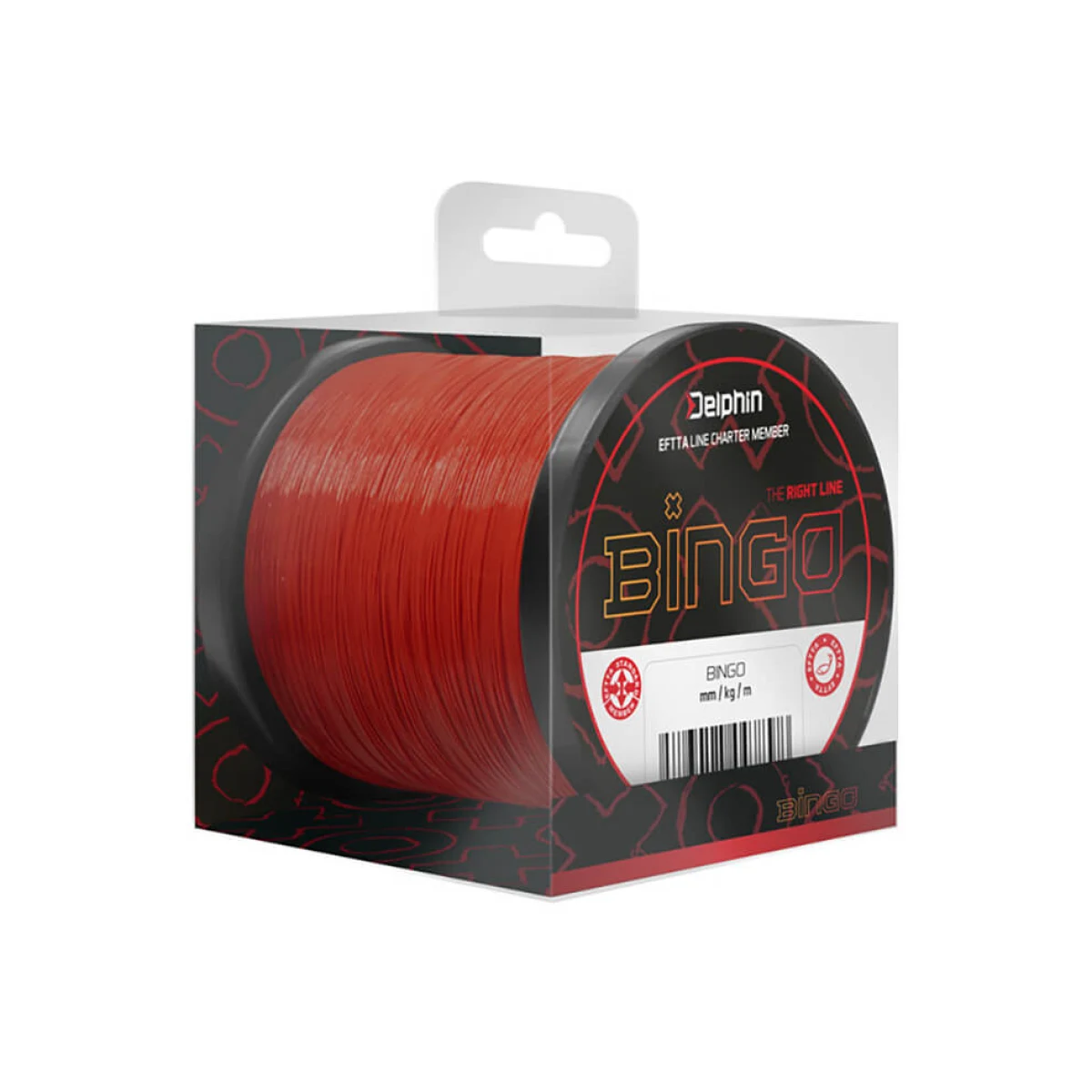DELPHIN Bingo Matt, tmavo červený priemer 0,25 mm, nosnosť 5,40 kg, balenie 300 m · záber 1