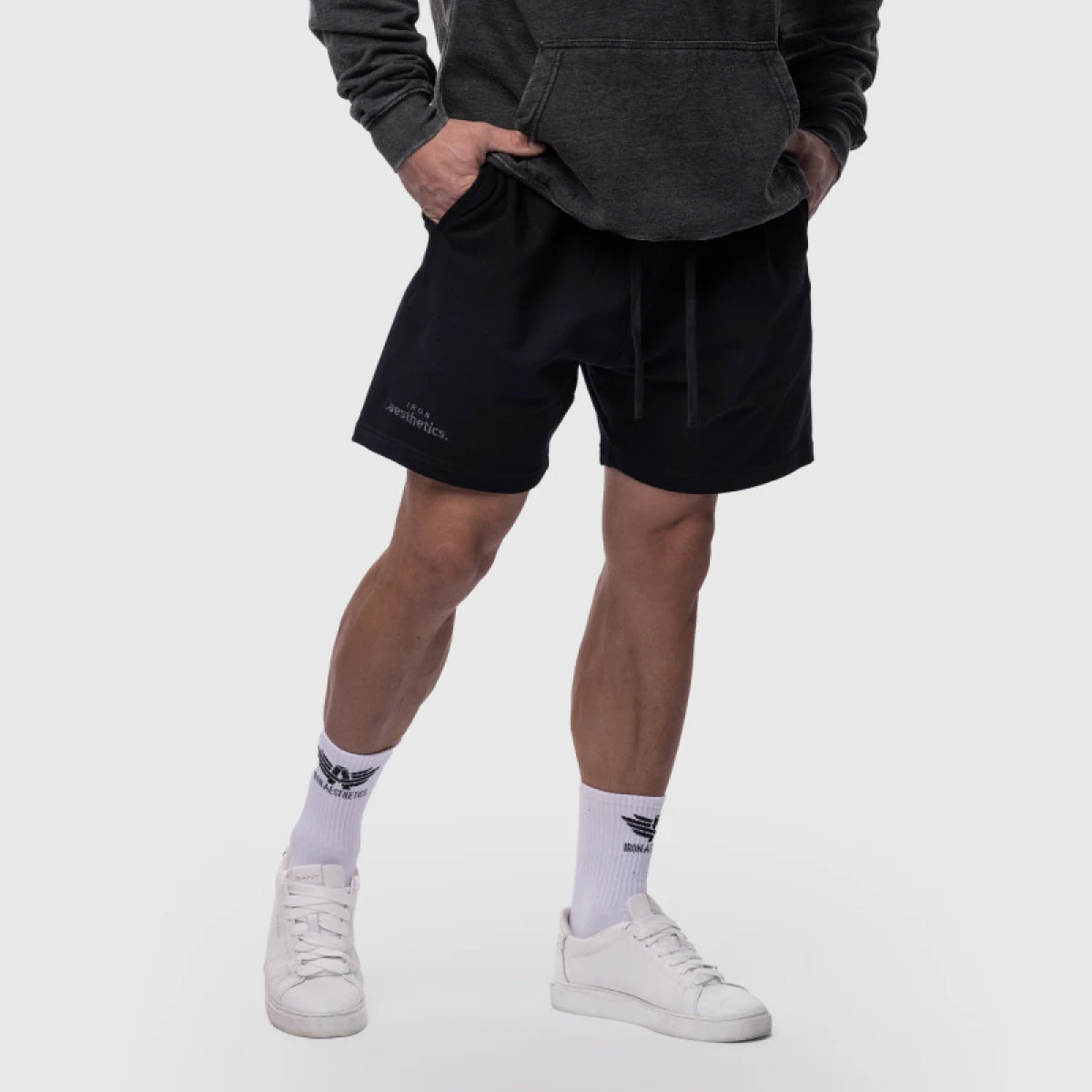 Pánské bavlněné šortky Iron Aesthetics Ambition, černé · záber 2
