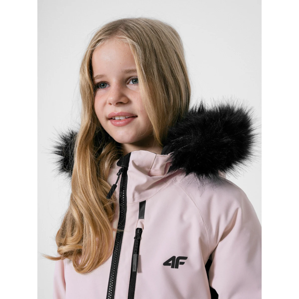 Dievčenská lyžiarska bunda 4F JUNIOR GIRLS SKI JACKET JKUDN003-56S-LIGHT PINK · záber 5