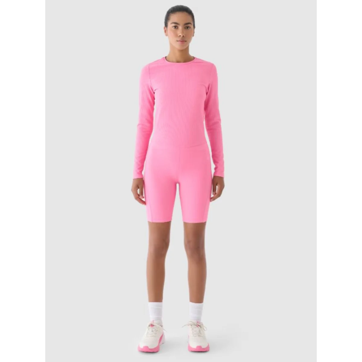 Dámské tréninkové tričko s dlouhým rukávem 4F LONGSLEEVE FNK-WAW24TFLOF250-54S-PINK · záber 5