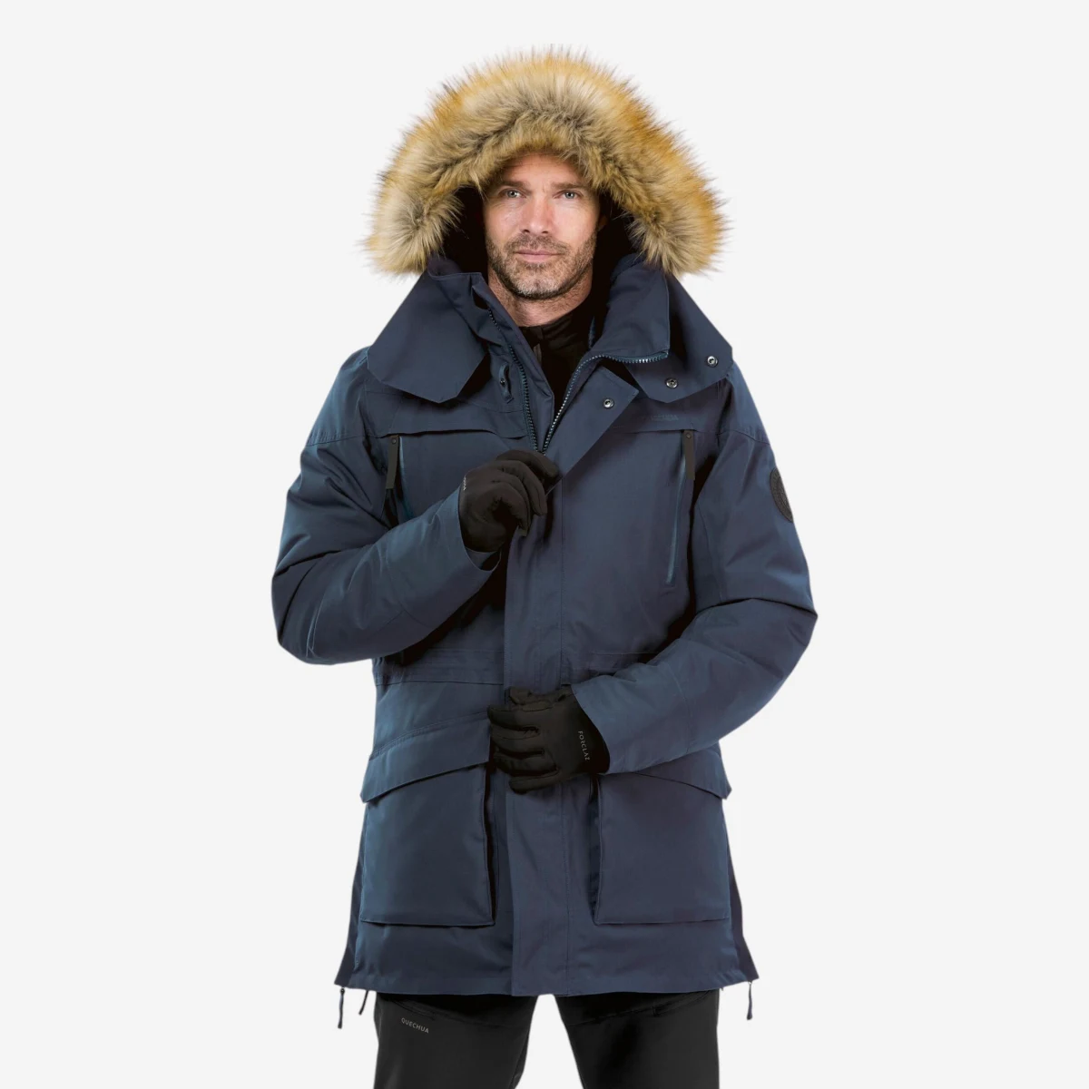 QUECHUA Pánska nepremokavá turistická parka NH900 modrá L · záber 1