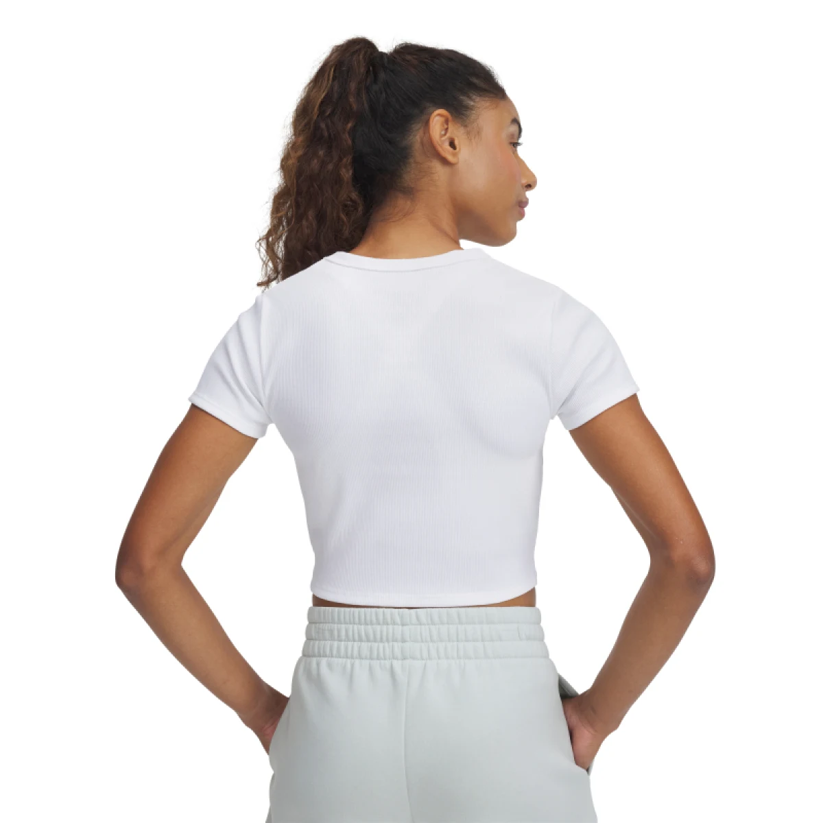 Dámské tričko s krátkým rukávem UNDER ARMOUR UA Rival Rib Baby Tee-WHT · záber 2