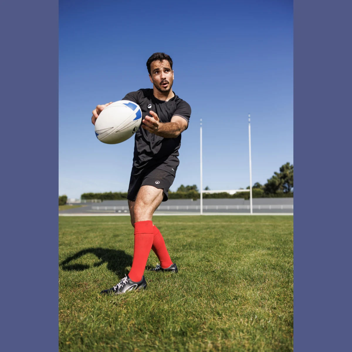 KIPSTA Lopta na rugby Initiation veľ. 5 modrá 5 · záber 2