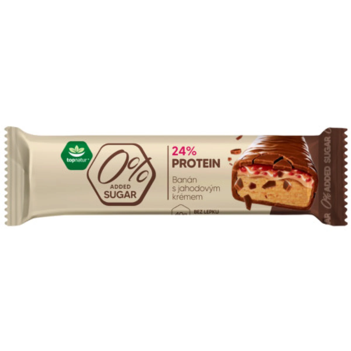 TOPNATUR Proteínová tyčinka banán s jahodovým krémom 40 g · záber 1
