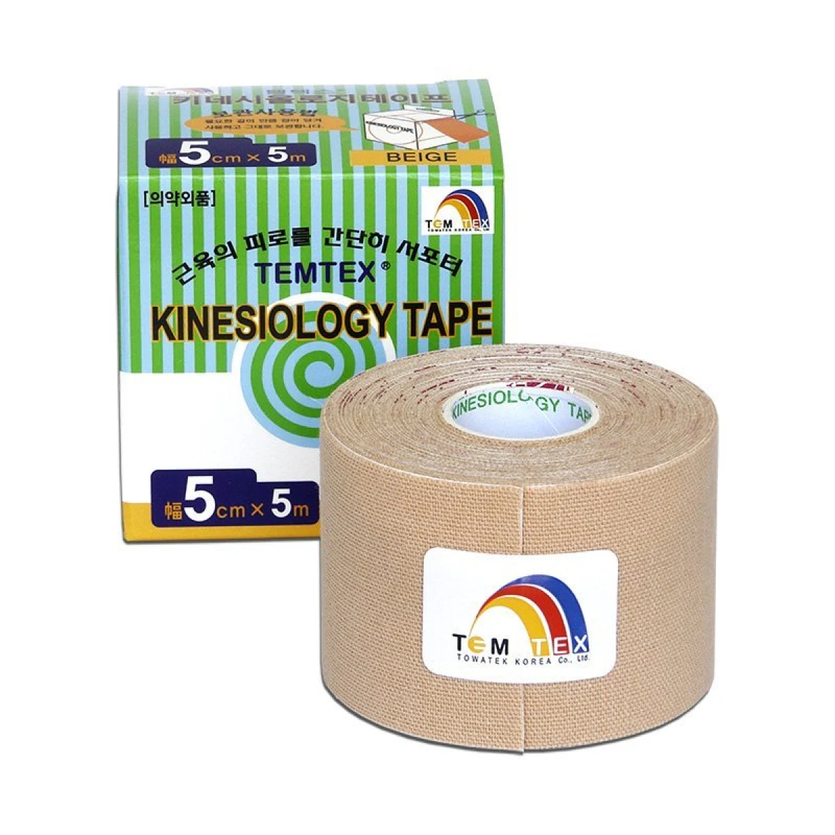TEMTEX KINESOLOGY TAPE tejpovacia páska, 5cmx5m, béžová 1ks - Farba: béžová · záber 1