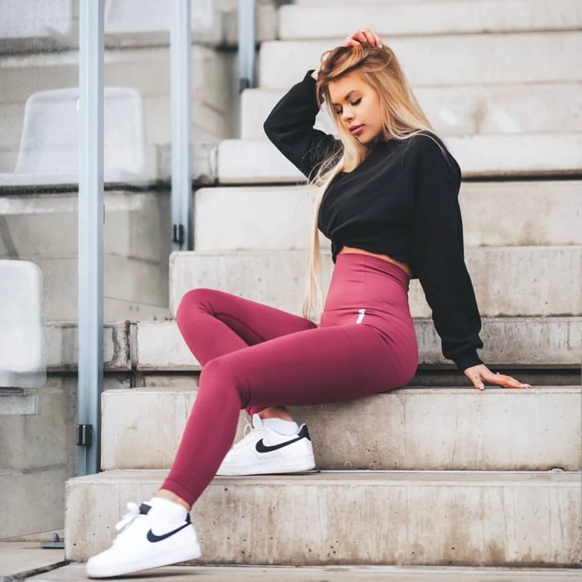 Boco Wear Burgund Plain Push Up ružová - XS/S · záber 4