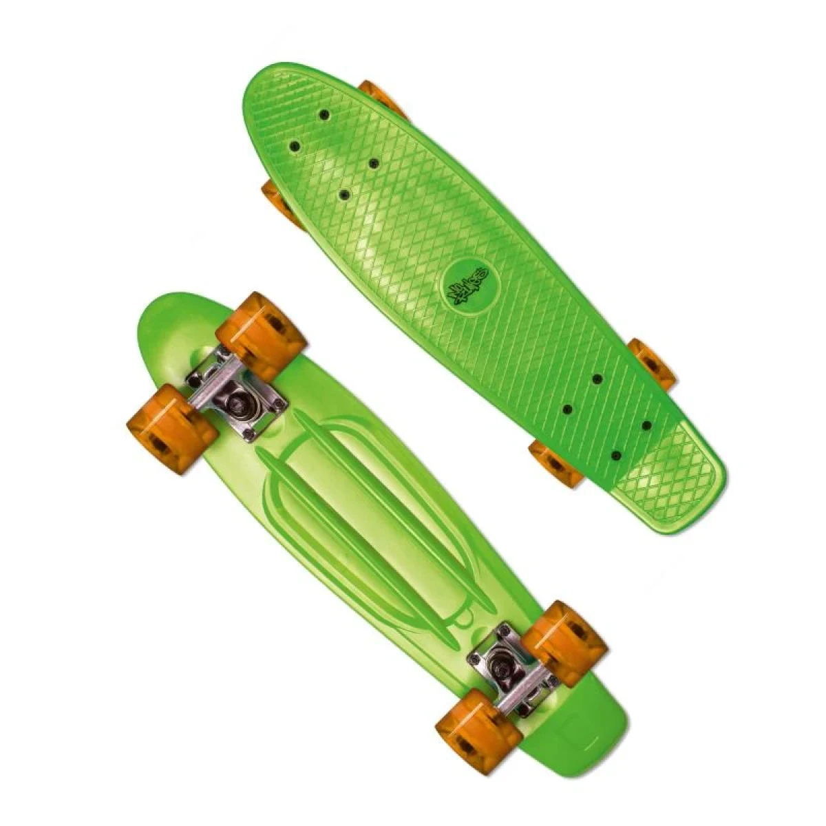 Muuwmi NoRules Skateboard ABEC 5 FUN zeleno oranžový · záber 1