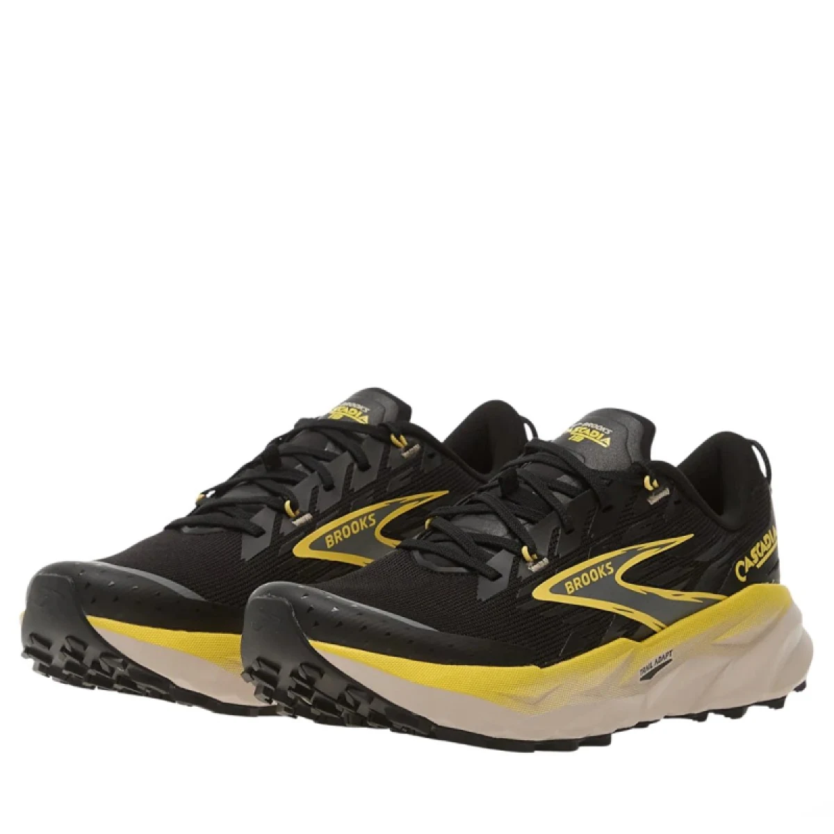 Pánska bežecká trailová obuv BROOKS Cascadia 19 M black yellow chateau · záber 4