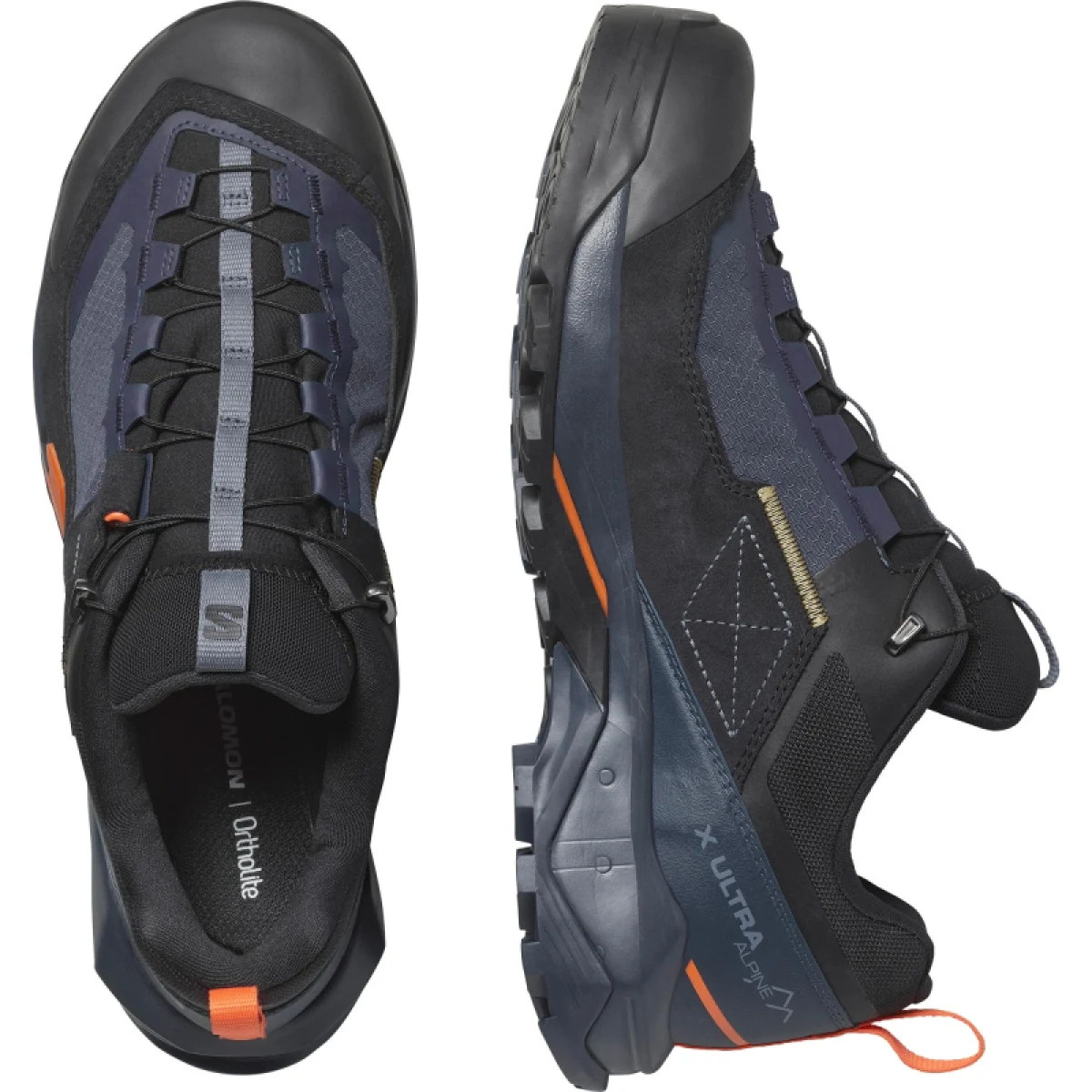 Pánská nízká turistická obuv SALOMON X Ultra Alpine GTX M blue nights black red orange · záber 4