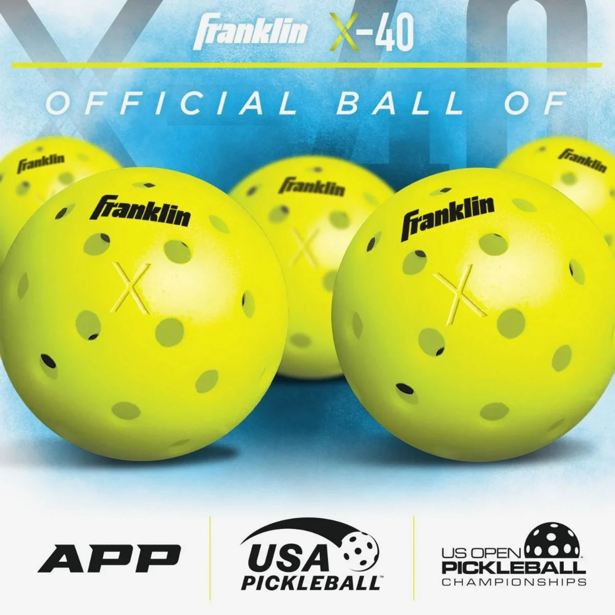 FRANKLIN FRANKLIN X-40 Official USAPA balenie 3 loptičiek na pickleball bez · záber 2