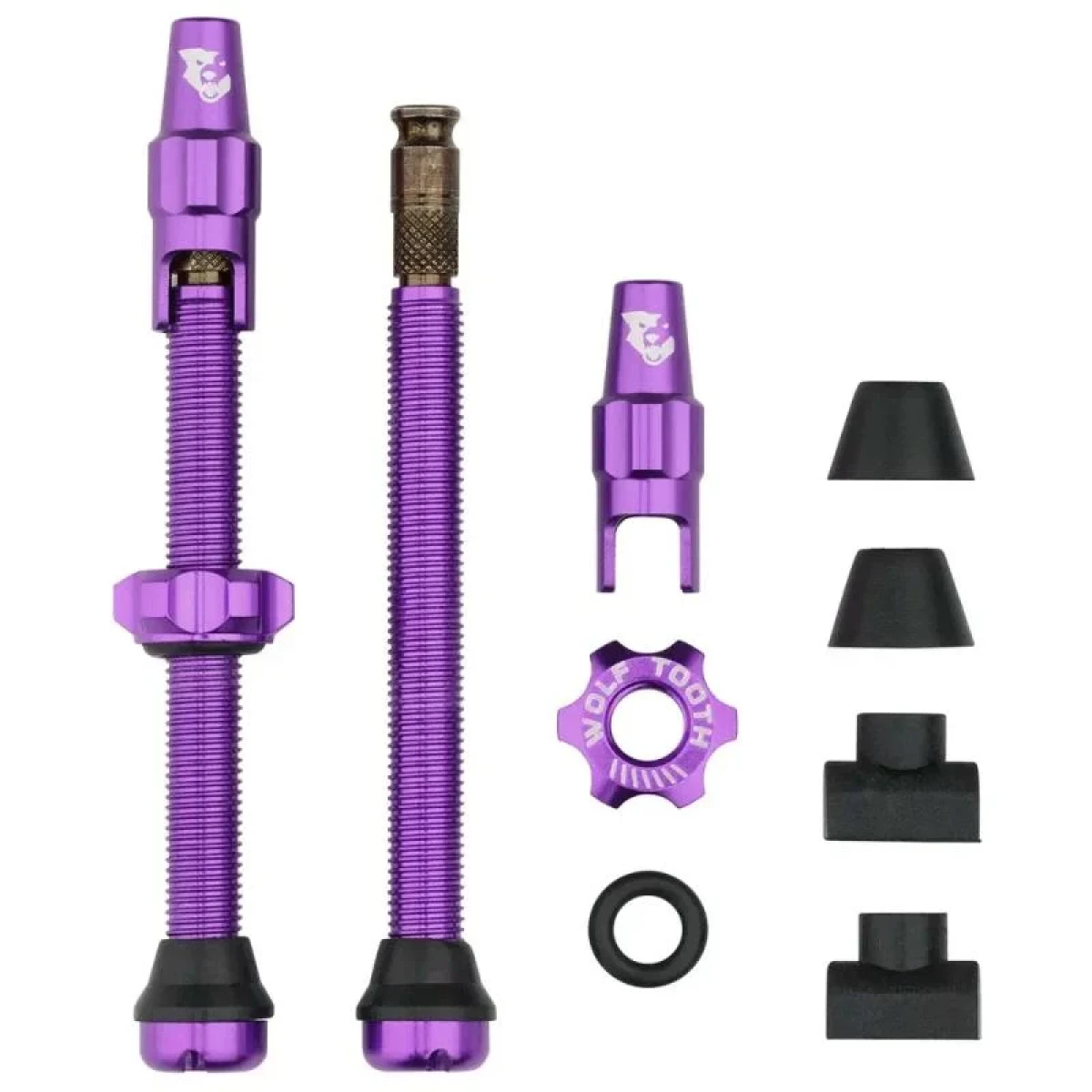 WOLF TOOTH Ventilky Tubeless Valve Stem Kit Clik Valve 60mm Ultraviolet Purp · záber 1