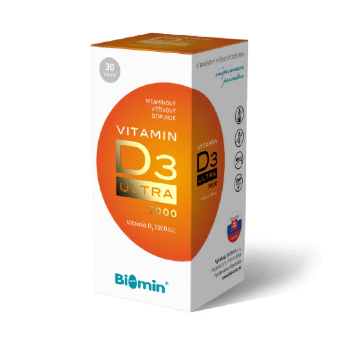 BIOMIN Vitamín D3 ultra 7000 I.U. 30 kapsúl · záber 1