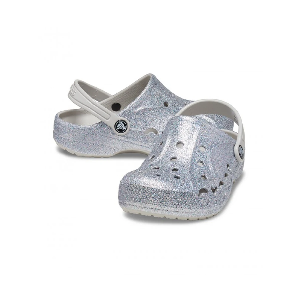 Dívčí kroksy (rekreační obuv) CROCS Baya Glitter Clog T silver · záber 5