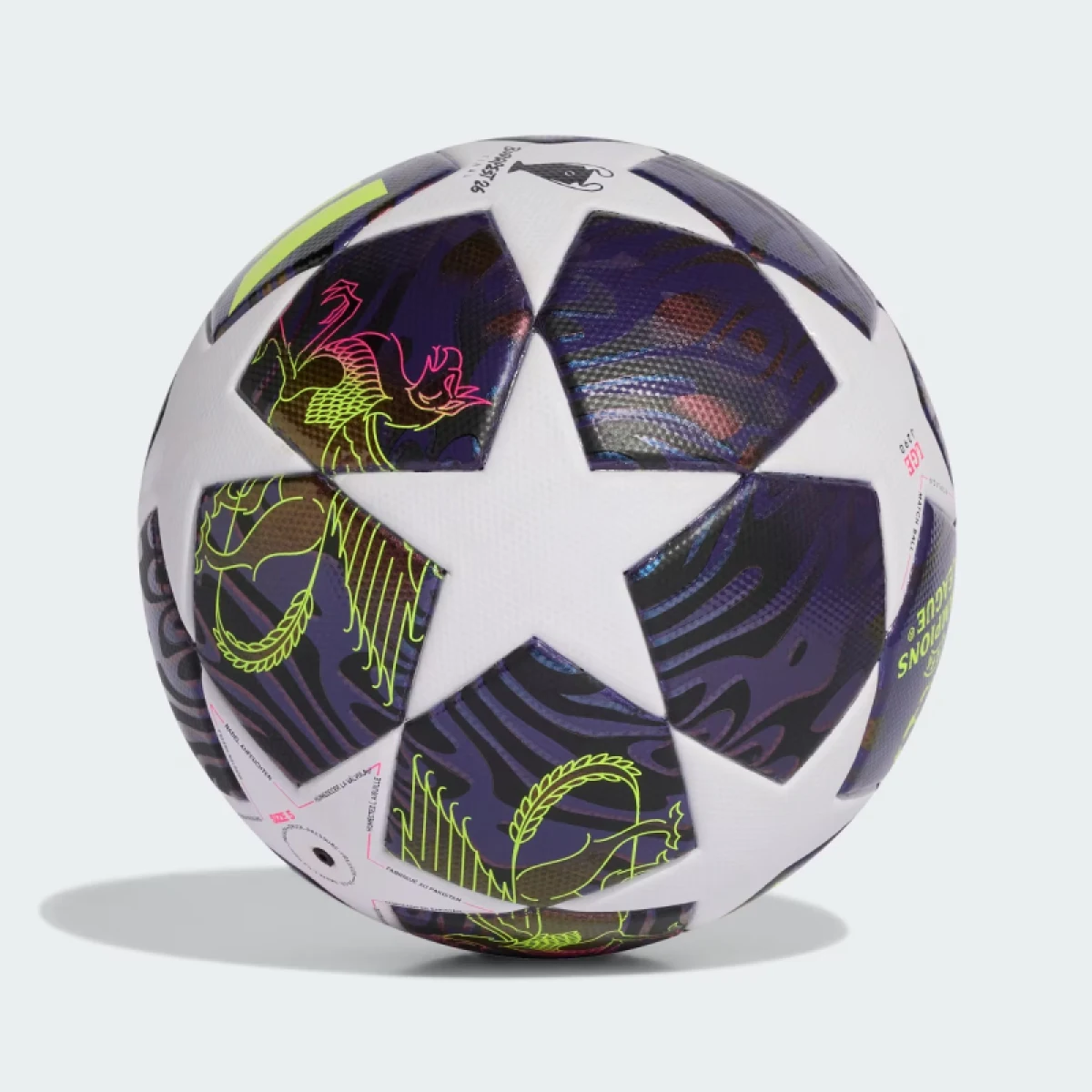 Futbalová lopta ADIDAS UCL LGE J290 F DPURPL WHITE SYELLO · záber 3