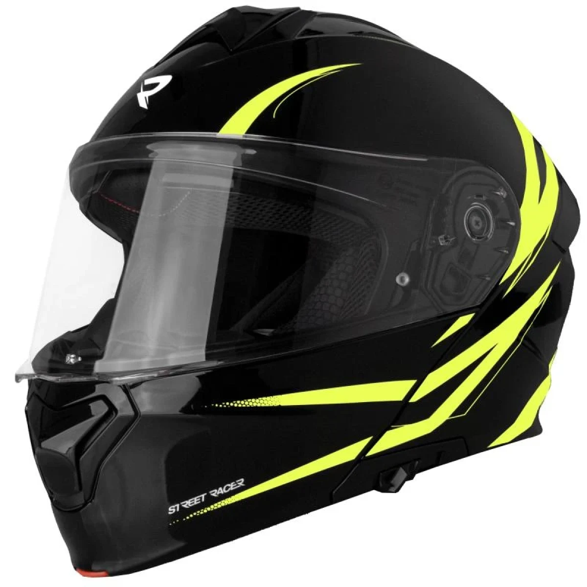 Street Racer Vyklápěcí helma Fury černo-fluo žlutá - Velikost: 61-62 | Barva: Čierna · záber 1