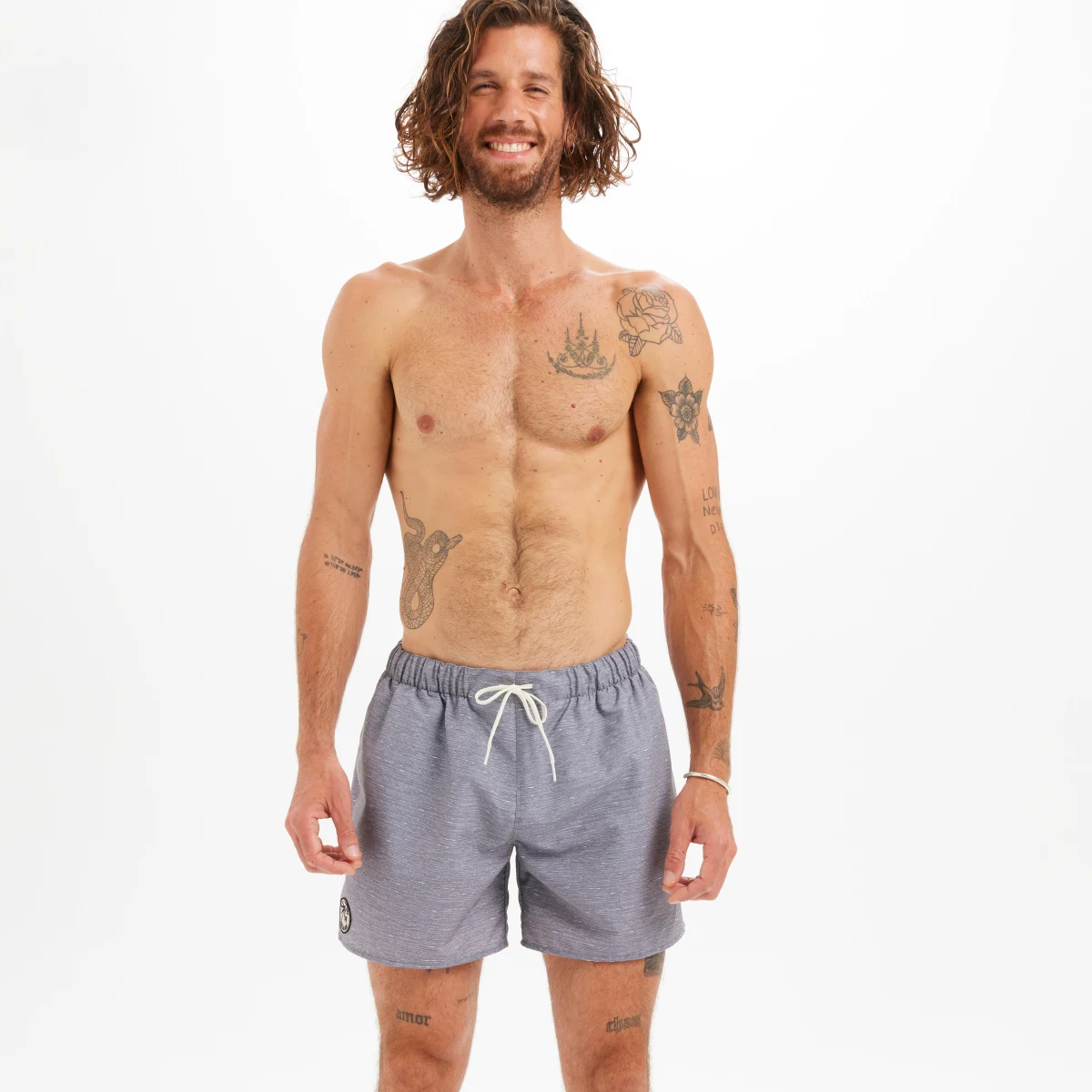 DECATHLON Pánske boardové šortky 15" 100 Heather sivé XL · záber 1