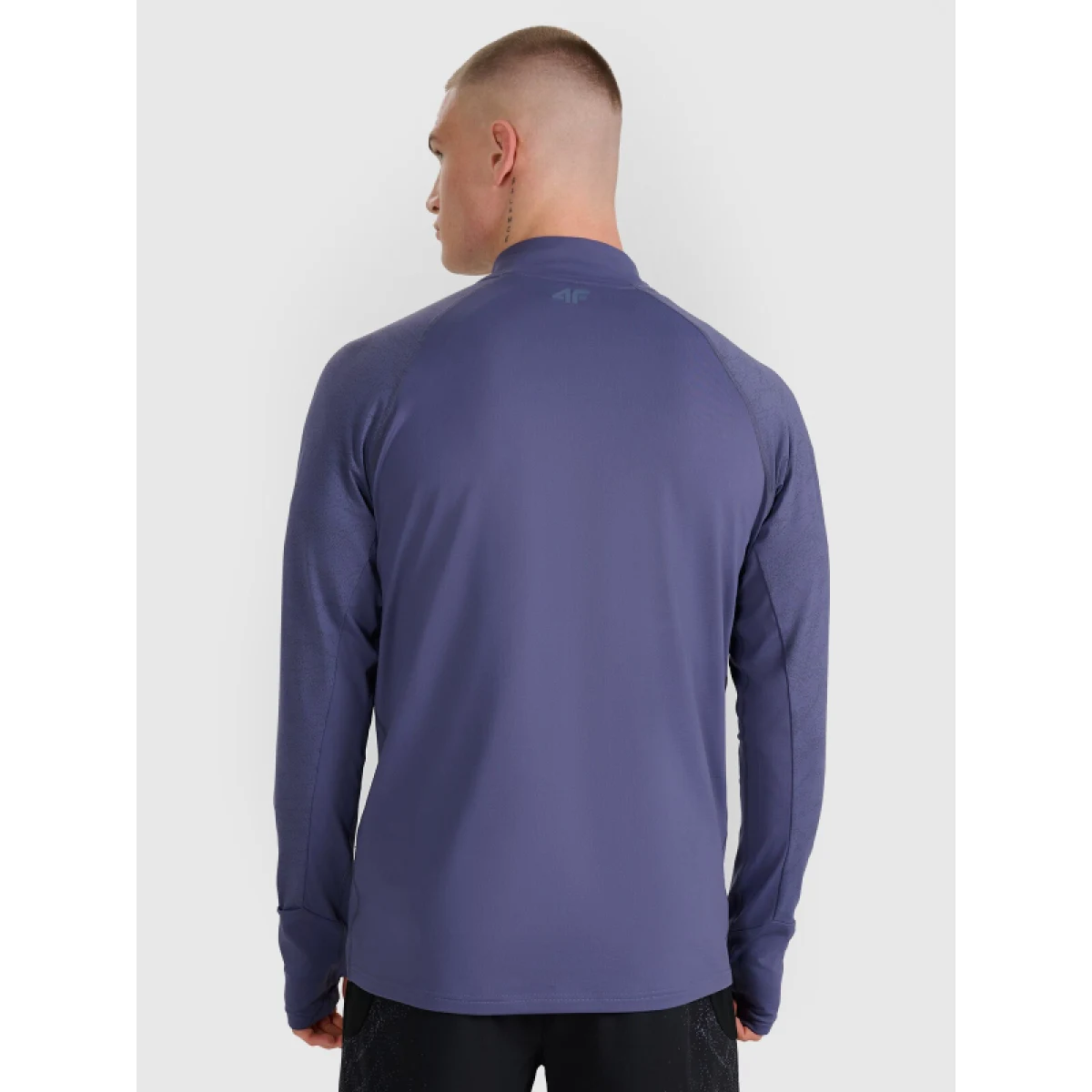Pánská zateplená běžecká mikina s 1 2 zipem 4F SWEATSHIRT FNK M576-WAW25TFSWM576-32S-DENIM · záber 4
