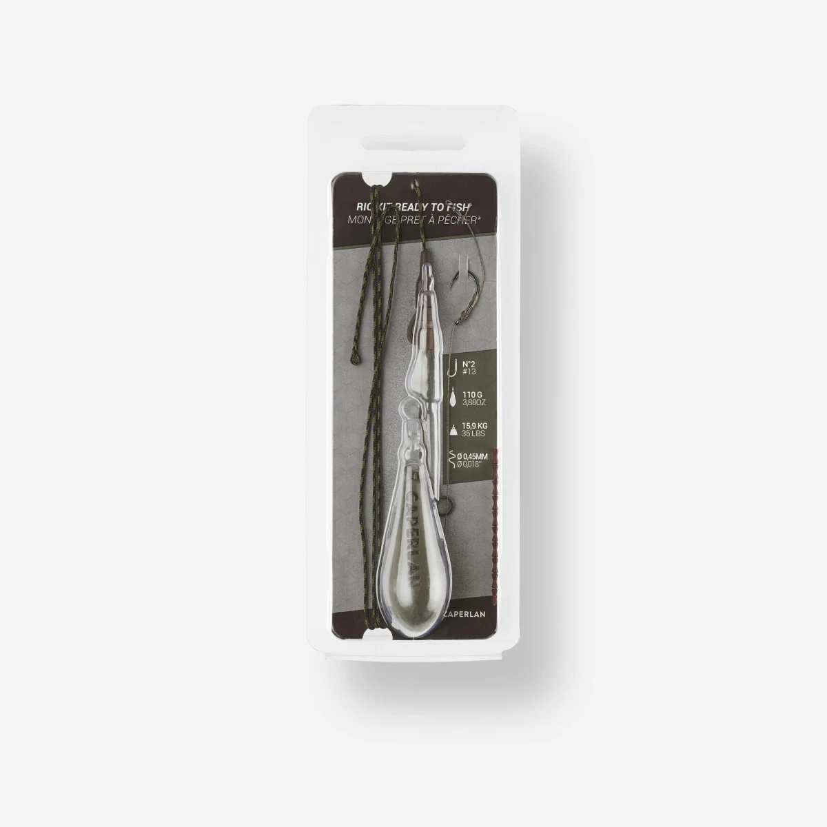 CAPERLAN Montáž Rig Clip Ready to Fish 110 g H2 na lov kaprov bez · záber 1