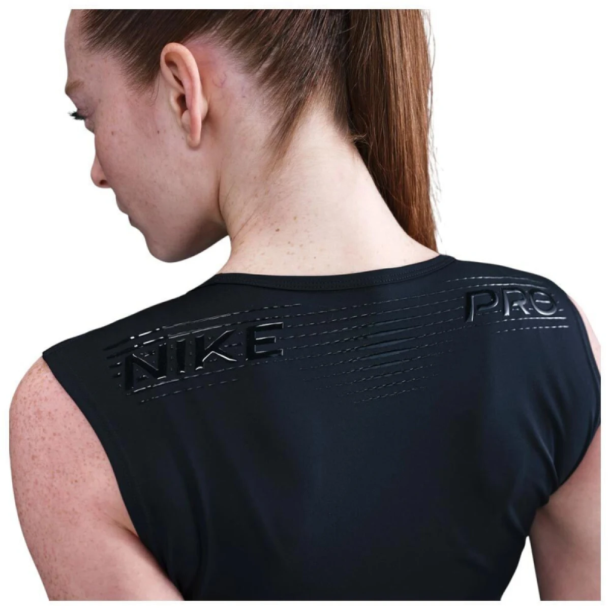 Dámske tréningové tričko bez rukávov NIKE PRO W NP TANK GG GRX BLACK WHITE · záber 2