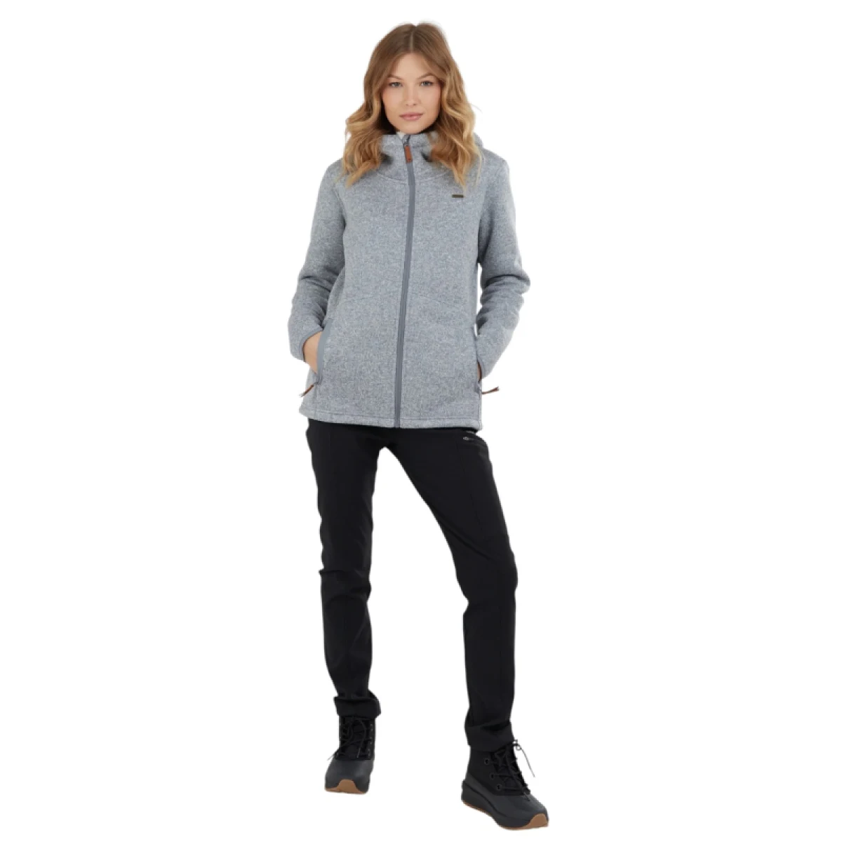 Dámska zateplená mikina so zipsom FUNDANGO Ara Fleece Jacket-745- grey heather · záber 3