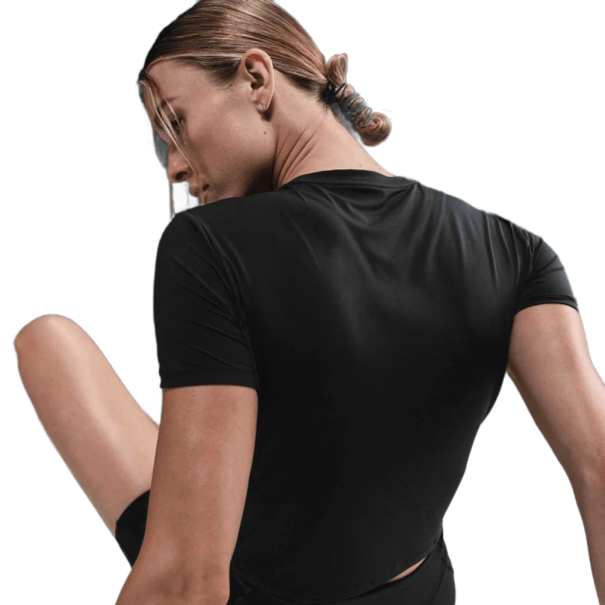 Dámske tréningové tričko s krátkym rukávom NIKE W NK ONE CLSC DF TWST SS TP WT BLACK WHITE · záber 3