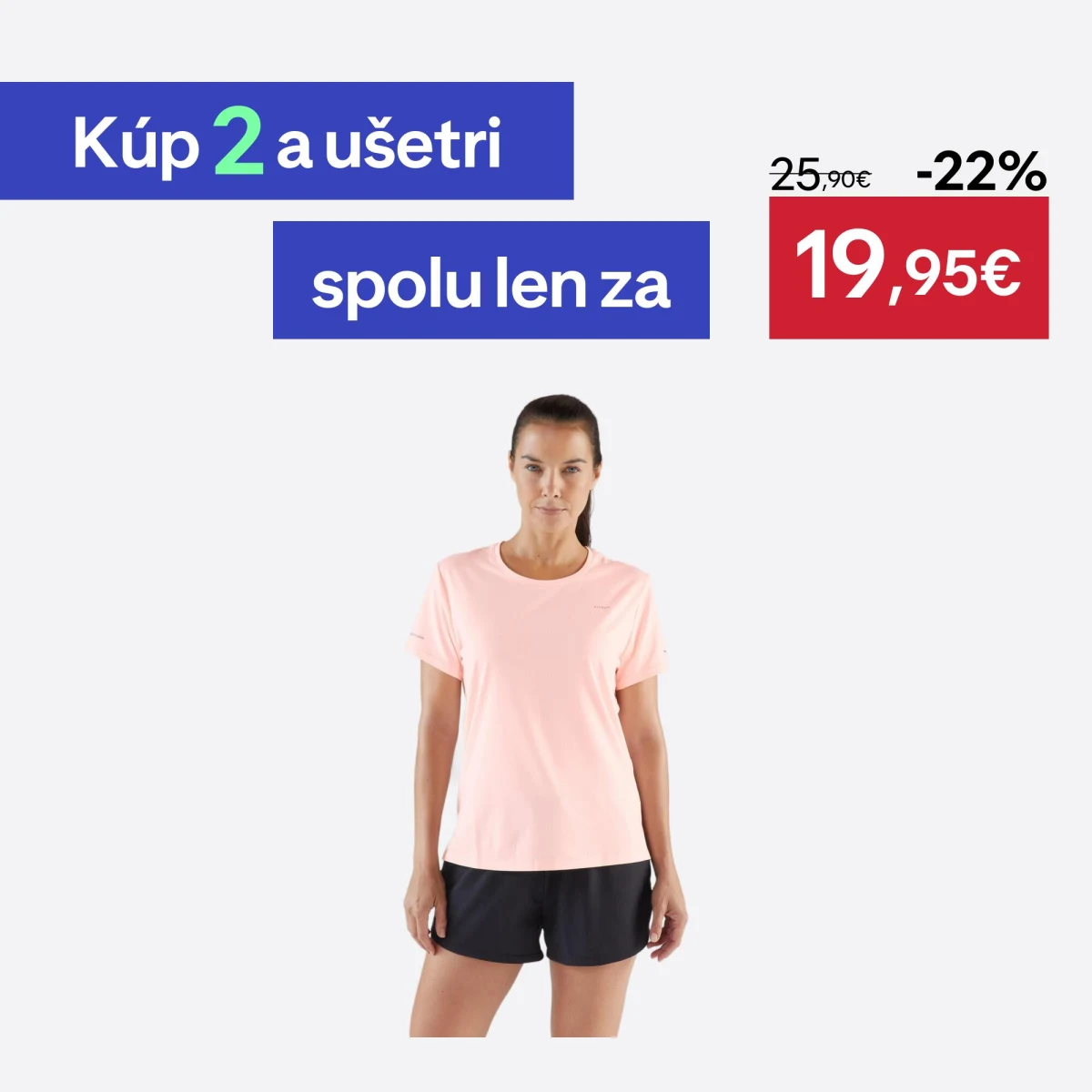 KIPRUN Dámske bežecké tričko Run 500 Dry priedušné ružové 2XL · záber 1