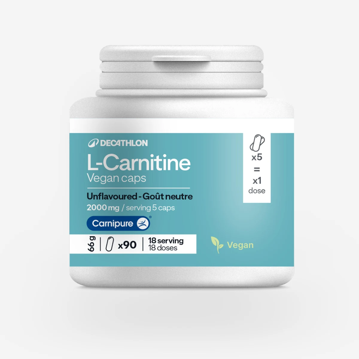 DECATHLON L-karnitín Carnipure® s neutrálnou chuťou 90 kapsúl bez · záber 1